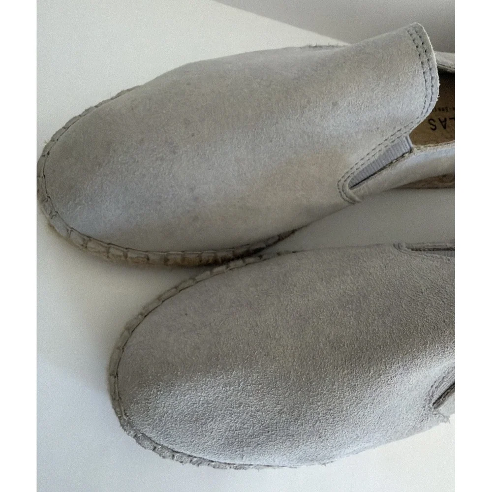 Fabiolas Espadrilles Gray Suede Leather‎ Women's Size 39 US 8.5 Made In Spain